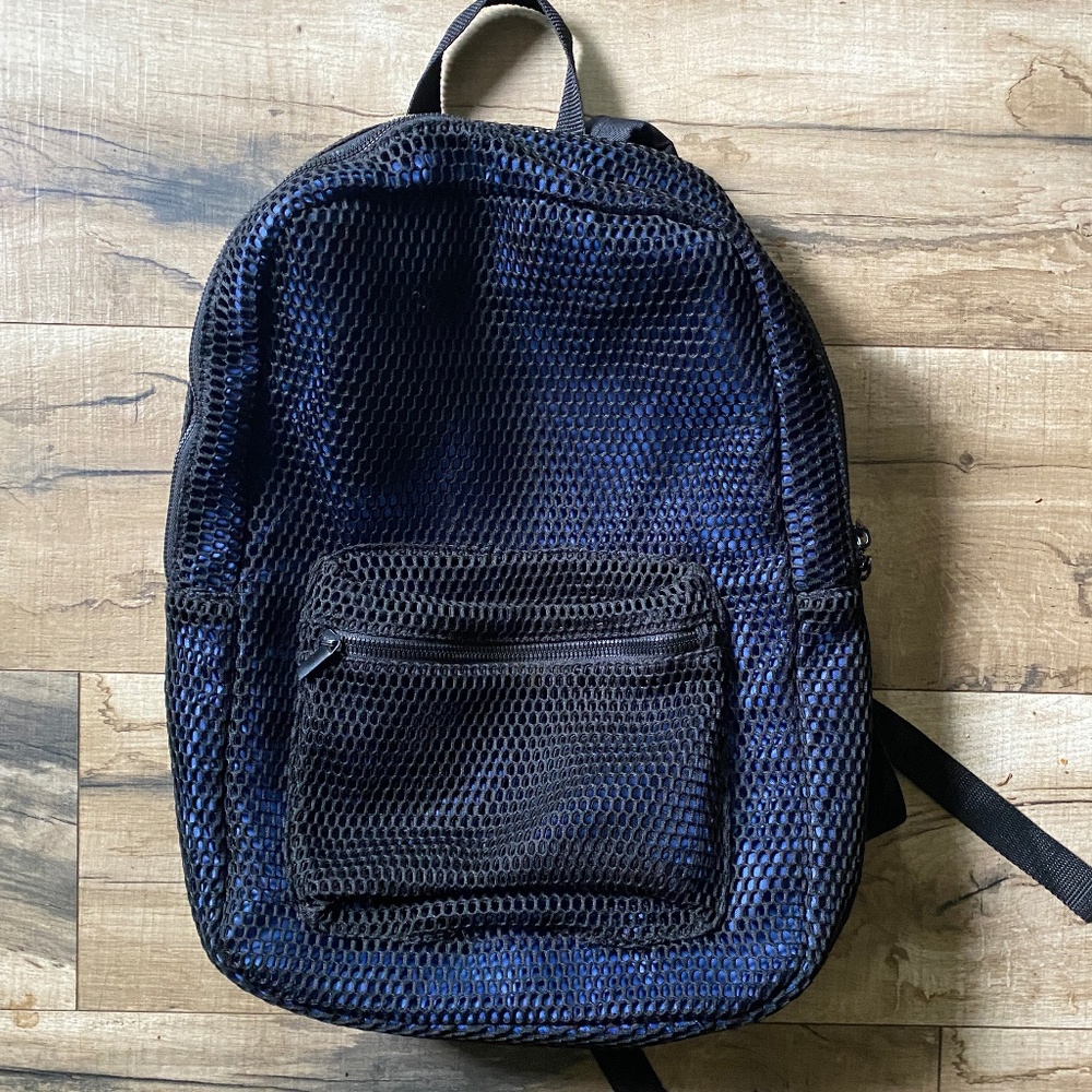 Bright Blue and Black Mesh Backpack